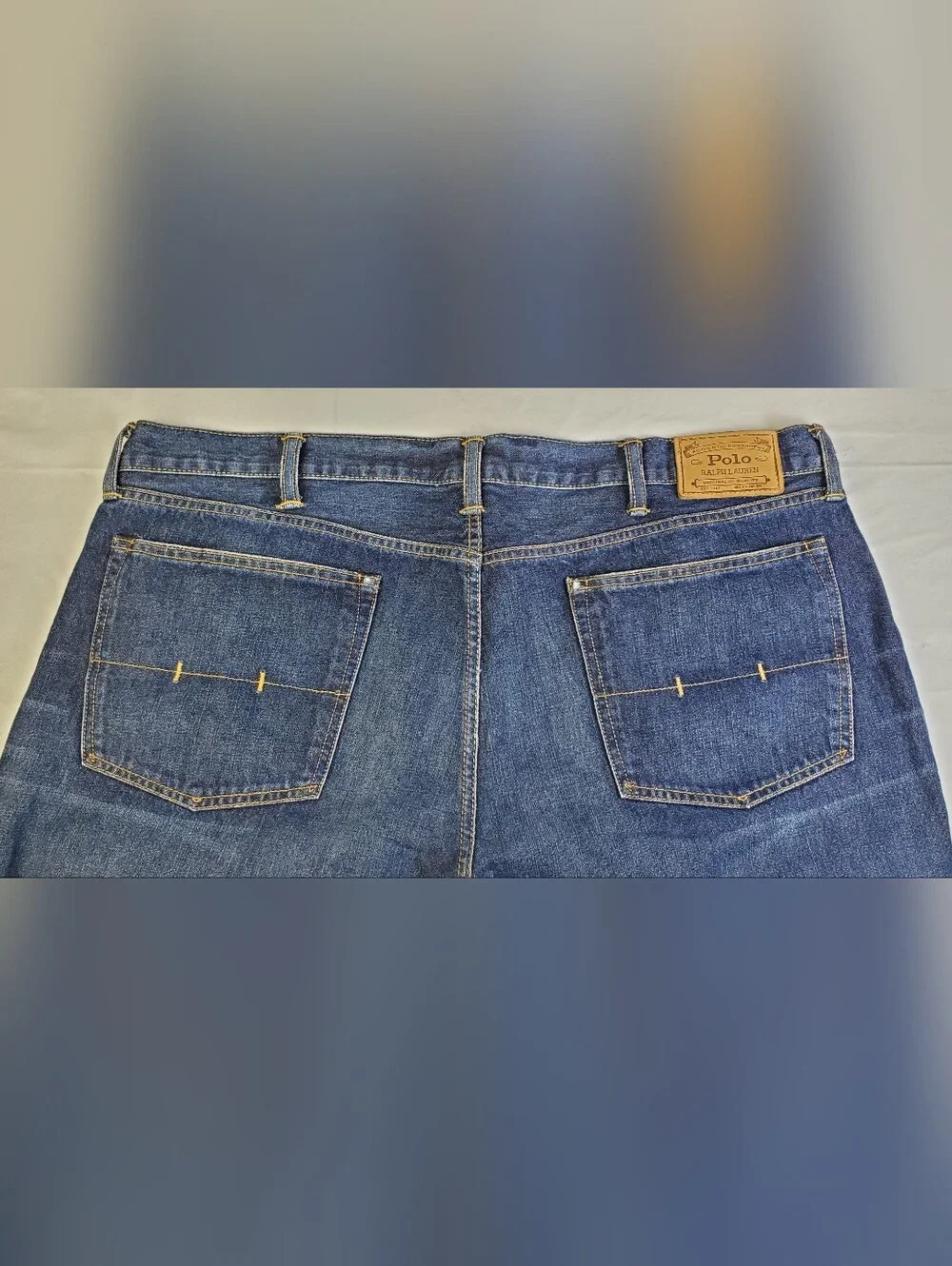 Polo Ralph Lauren Mens Authentic Dungarees Dark Denim Jeans - Size 42 x 32 - EUC